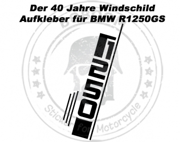 The 40 years GS decor sticker for the BMW R1250GS windshield