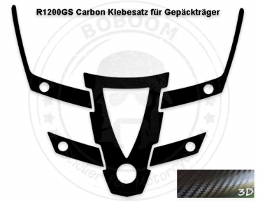 Der Carbon Gepäckträger Klebesatz für die BMW R1200GS bis Bj. 2012