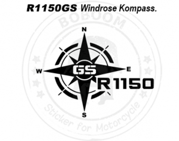 Die Dekor Windrose/Kompass Aufkleber für die BMW R1150GS