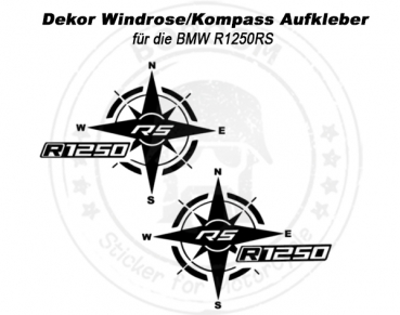 Die Dekor Windrose/Kompass Aufkleber für die BMW R1250RS