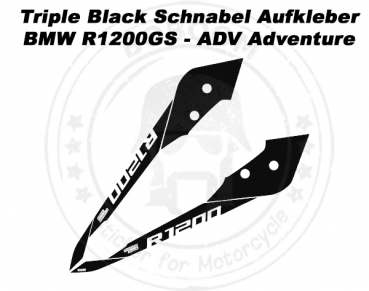 Der BMW Triple Black Schnabel Aufkleber passt auf BMW R1200GS - ADV Adventure ab 2012