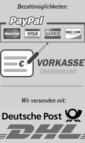 Bezahlmöglichkeiten PayPal VISA AMEX Master CARD - Vorkasse + Versnadhinweis: Wir Versenden mit Deutsche Post - DHL