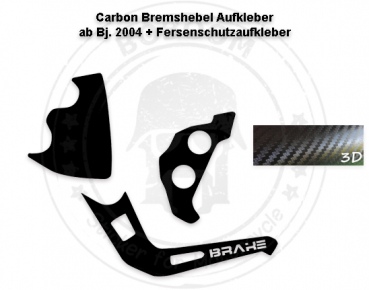 Carbon Bremshebel Aufkleber ab Bj. 2004 + Fersenschutz