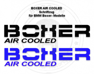 The BOXER AIR COOLED sticker for the BMW air-cooled models