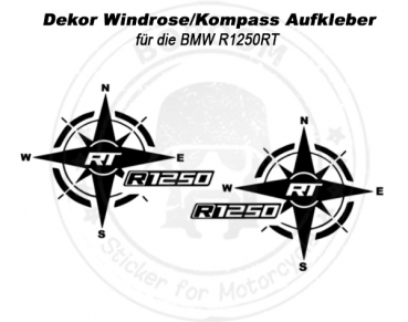 Dekor Windrose/Kompass Aufkleber für die BMW R1250RT