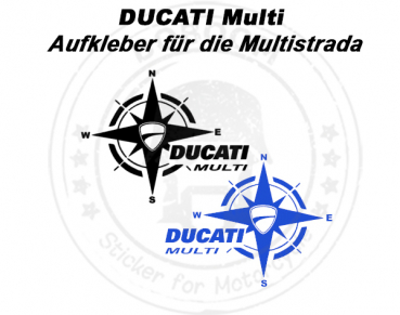 Ducati Multi Windrose/Kompass Aufkleber